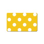 Polka Dots - White on Deep Lemon Yellow Magnet (Name Card)