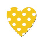 Polka Dots - White on Deep Lemon Yellow Magnet (Heart)