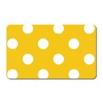 Polka Dots - White on Deep Lemon Yellow Magnet (Rectangular)