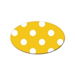 Polka Dots - White on Deep Lemon Yellow Sticker Oval (10 pack)