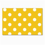 Polka Dots - White on Deep Lemon Yellow Postcard 4 x 6  (Pkg of 10)