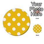 Polka Dots - White on Deep Lemon Yellow Multi-purpose Cards (Round)