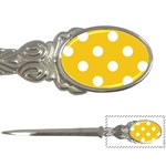 Polka Dots - White on Deep Lemon Yellow Letter Opener