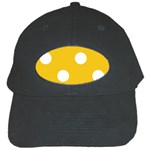 Polka Dots - White on Deep Lemon Yellow Black Cap