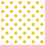 Polka Dots - Deep Lemon Yellow on White Large Satin Scarf (Square)