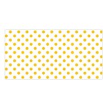Polka Dots - Deep Lemon Yellow on White Satin Shawl