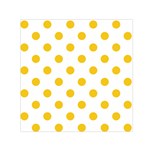 Polka Dots - Deep Lemon Yellow on White Small Satin Scarf  (Square)