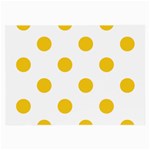 Polka Dots - Deep Lemon Yellow on White Large Glasses Cloth (2 Sides)