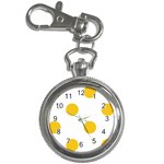 Polka Dots - Deep Lemon Yellow on White Key Chain Watch