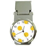 Polka Dots - Deep Lemon Yellow on White Money Clip Watch