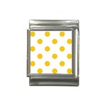 Polka Dots - Deep Lemon Yellow on White Italian Charm (13mm)