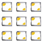 Polka Dots - Deep Lemon Yellow on White Mega Link Italian Charm (9 pack)