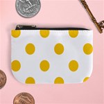 Polka Dots - Deep Lemon Yellow on White Mini Coin Purse