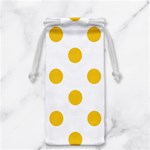 Polka Dots - Deep Lemon Yellow on White Jewelry Bag