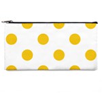 Polka Dots - Deep Lemon Yellow on White Pencil Case