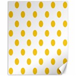 Polka Dots - Deep Lemon Yellow on White Canvas 11  x 14 