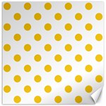 Polka Dots - Deep Lemon Yellow on White Canvas 20  x 20 