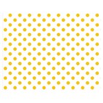 Polka Dots - Deep Lemon Yellow on White Double Sided Flano Blanket (Medium)