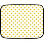 Polka Dots - Deep Lemon Yellow on White Fleece Blanket (Mini)