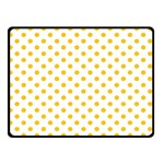 Polka Dots - Deep Lemon Yellow on White Double Sided Fleece Blanket (Small) (Two Sides)