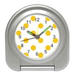 Polka Dots - Deep Lemon Yellow on White Desk Alarm Clock