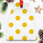 Polka Dots - Deep Lemon Yellow on White Bell Ornament (Two Sides)