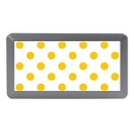 Polka Dots - Deep Lemon Yellow on White Memory Card Reader (Mini)