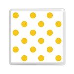 Polka Dots - Deep Lemon Yellow on White Memory Card Reader with Storage (Square)