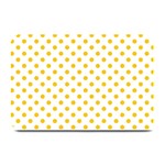 Polka Dots - Deep Lemon Yellow on White Plate Mat