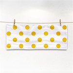 Polka Dots - Deep Lemon Yellow on White Hand Towel
