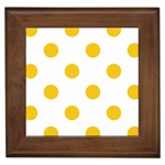 Polka Dots - Deep Lemon Yellow on White Framed Tile