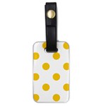 Polka Dots - Deep Lemon Yellow on White Luggage Tag (One Side)
