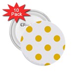 Polka Dots - Deep Lemon Yellow on White 2.25  Button (10 pack)