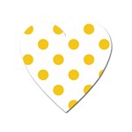 Polka Dots - Deep Lemon Yellow on White Magnet (Heart)
