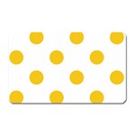 Polka Dots - Deep Lemon Yellow on White Magnet (Rectangular)