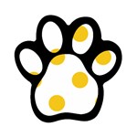 Polka Dots - Deep Lemon Yellow on White Magnet (Paw Print)