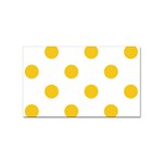 Polka Dots - Deep Lemon Yellow on White Sticker (Rectangular)