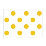 Polka Dots - Deep Lemon Yellow on White Sticker A4 (100 pack)