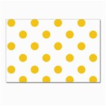 Polka Dots - Deep Lemon Yellow on White Postcard 4 x 6  (Pkg of 10)