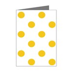 Polka Dots - Deep Lemon Yellow on White Mini Greeting Card
