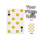 Polka Dots - Deep Lemon Yellow on White Playing Cards 54 (Mini)