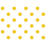 Polka Dots - Deep Lemon Yellow on White Birthday Cake 3D Greeting Card (7x5)