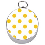 Polka Dots - Deep Lemon Yellow on White Silver Compass