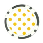 Polka Dots - Deep Lemon Yellow on White Poker Chip Card Guard