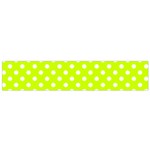 Polka Dots - White on Fluorescent Yellow Flano Scarf (Small)