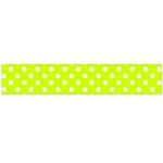 Polka Dots - White on Fluorescent Yellow Flano Scarf (Large)