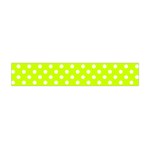 Polka Dots - White on Fluorescent Yellow Flano Scarf (Mini)