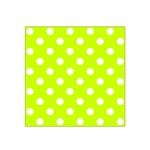 Polka Dots - White on Fluorescent Yellow Satin Bandana Scarf