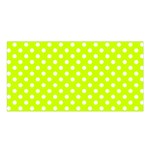 Polka Dots - White on Fluorescent Yellow Satin Shawl