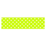 Polka Dots - White on Fluorescent Yellow Satin Scarf (Oblong)